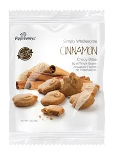 Appleways Individually Wrapped Whole Grain Cinnamon Crispy Bites-1 Count-108/Case
