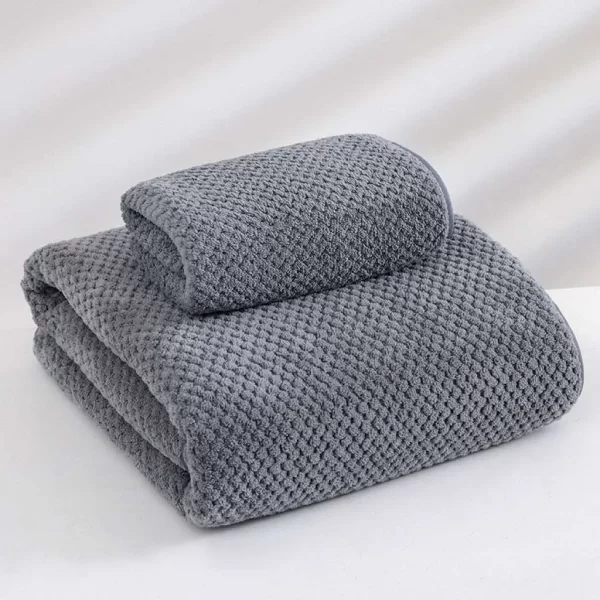 Grey Luxury White Bath Towel and Hand Towel Set - Ultra Soft and Absorbent