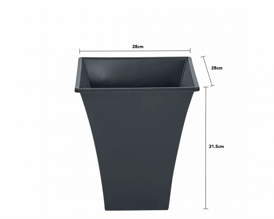 H308 28cm Square Metallica Pot Slate