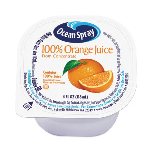 100% Juice, Orange, 4 Oz Cup, 48/box, Delivered 1-4 Business Days
