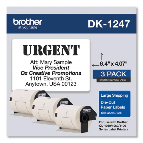 2pBrother-Die-cut-Shipping-Labels-407x64-White-180-Labels-roll-3-Rolls-pack