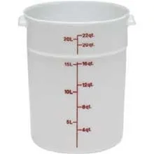 Cambro Plastic Round 22 Quart White Poly Container-1 Each