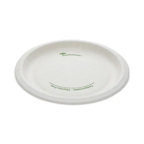 Earthchoice Pressware Compostable Dinnerware, Plate, 9" Dia, White, 450/carton