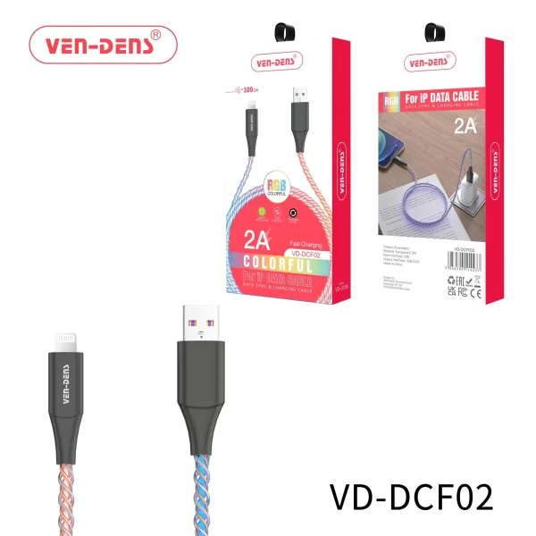 Colorful Fast Charging USB A To Lightning Charging Cable 100CM