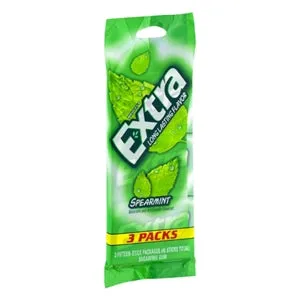 Extra 15 Piece Single Serve Spearmint Gum-15 Piece-3/Box-20/Case