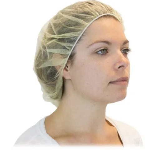 24" Yellow Spunbond Polypropylene Bouffant Cap 1000/Case