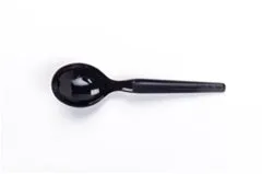 Dixie Medium Weight Polystyrene Black Soup Spoon-1000 Count-1/Case
