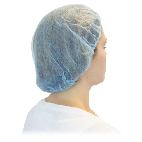 24" Blue Spunbond Polypropylene Bouffant Cap 1000/Case