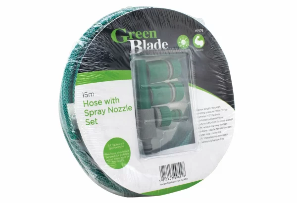 Green Blade 15M X 1/2" 3 Ply Reinforced Hose Pipe