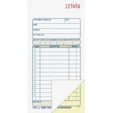 2-part Sales Book, 12 Lines, Two-part Carbon, 3.38 X 6.69, 50 Forms Total