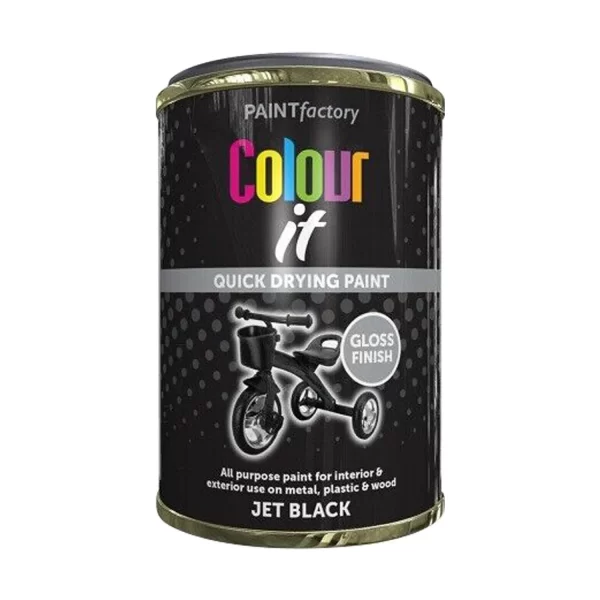 Colour it Jet Black Gloss Finish Paint 300ml