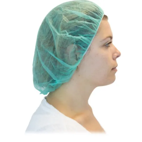 24" Polypropylene Green Bouffant Cap 1000/Case
