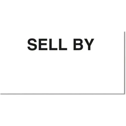 1110 Sell By Label Paper, 5" X 1", White/Black 15/Sleeve