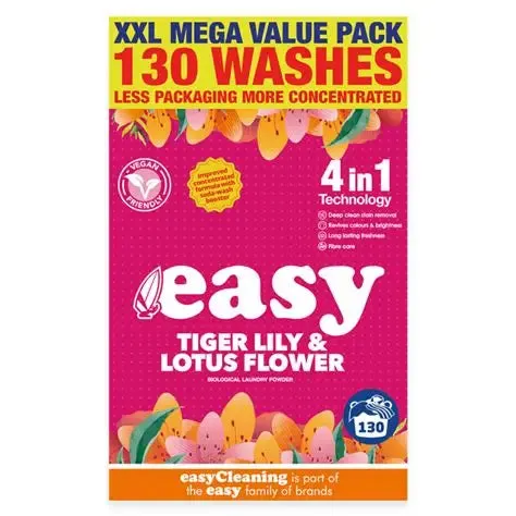 3 x Easy Tiger Lily Laundry Powder 130 Wash 6.5kg