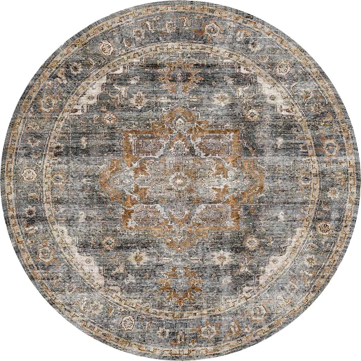 7pvintage-crown-cezanne-rabbit-gray-inca-gold-distressed-vintage-round-rug-180X180_1-1