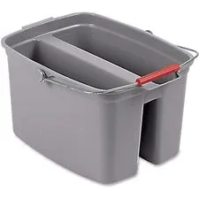 19 Quart Double Utility Pail, Plastic, Gray, 18 X 14.5 X 10