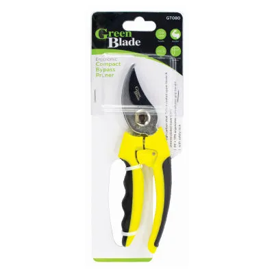 7zGreen-Blade-Compact-Bypass-Carbon-Steel-Secateurs-19cm-Yellow