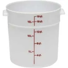 Cambro Plastic Round 18 Quart White Poly Container-1 Each