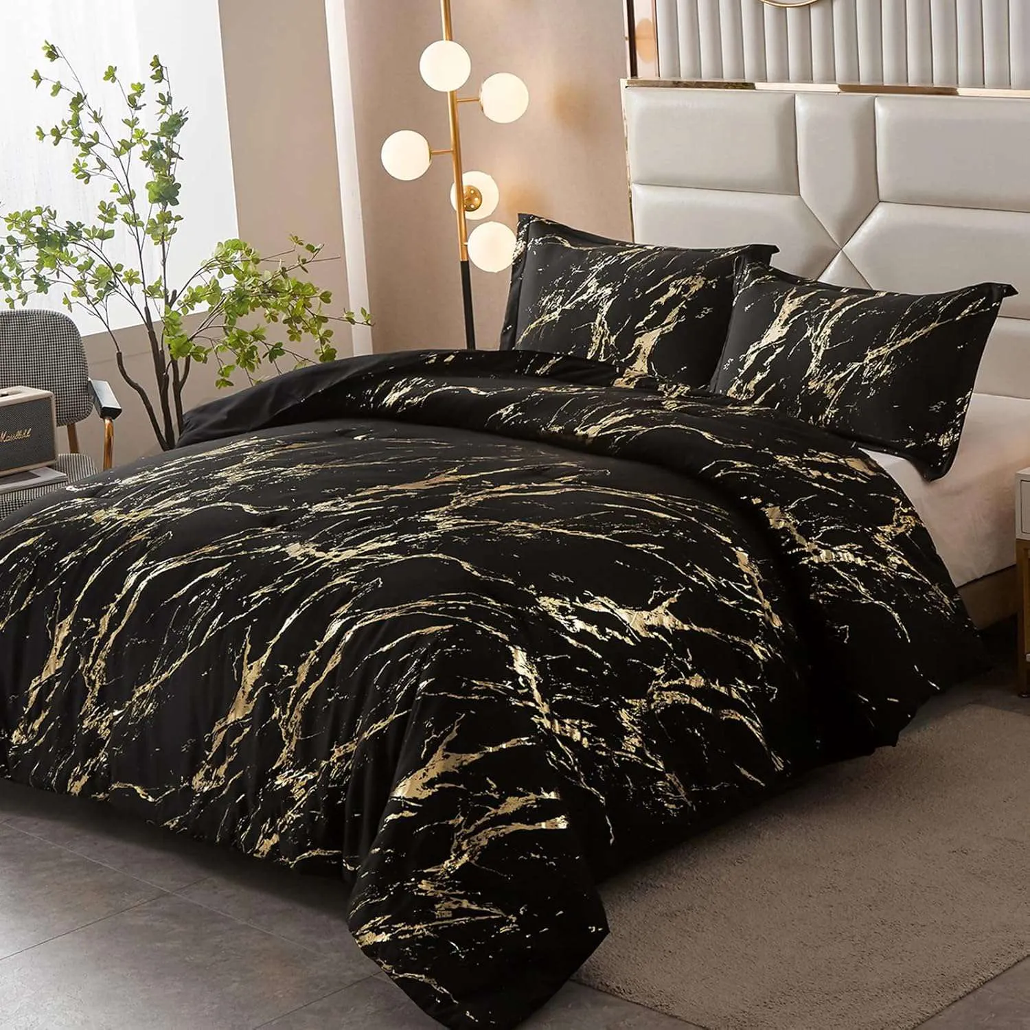 9pBlack-Gold-Metallic-Marble-Comforter-Set-King-Size-Foil-Print-Glitter-3-Piece-Bedding_1