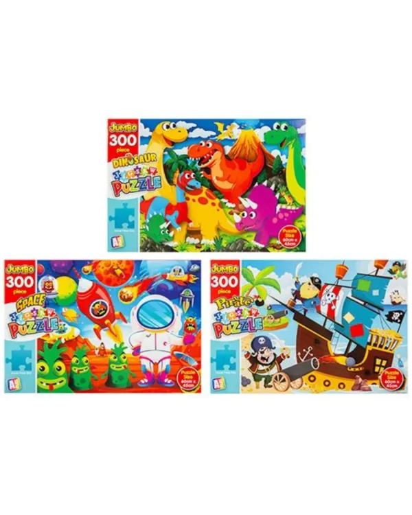 Jumbo Puzzle 300pc – 60 x 45cm 3 Assorted Styles