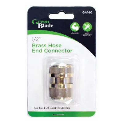 Green Blade - Brass Hose End Connector - 1/2" - Brass