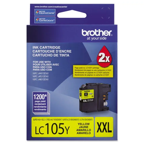 9vBrother-Lc105y-Innobella-Super-High-yield-Ink-1200-Page-yield-Yellow
