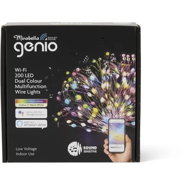 Mirabella Christmas Genio Wi-Fi 200 LED Dual Colour Wire Lights - Multi-Colour