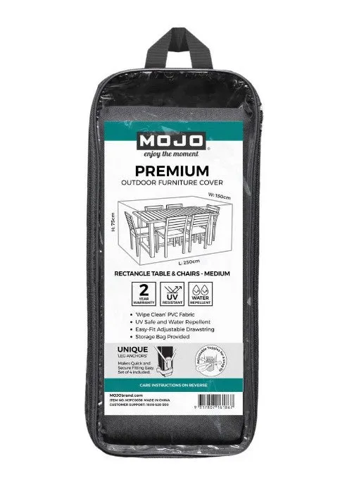 Mojo Medium Rectangle Table And Chairs Premium Outdoor Furniture Cover