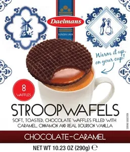 Daelmans Jumbo Chocolate Stroopwafel Box-10.23 oz.-8/Case