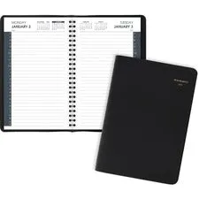 Daily Appointment Book With 30-minute Appointments, 8 X 5, Black Cover, 12-month (jan To Dec): 2023