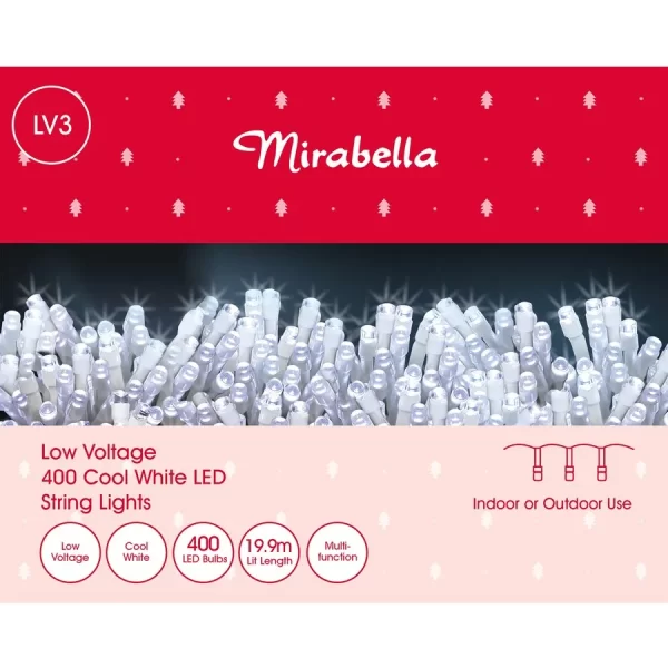 Mirabella Christmas Low Voltage 400 LED String Lights - White